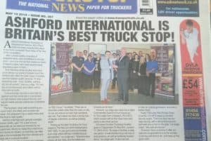 AIT in the news receiving Britain's best truck stop award